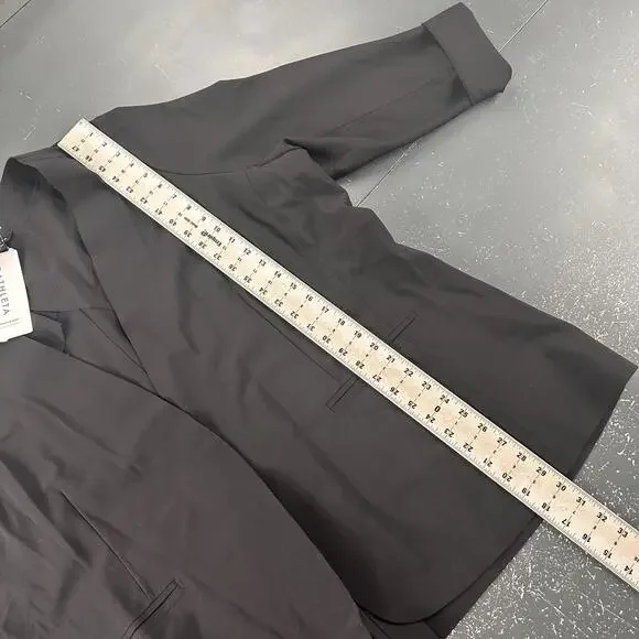 Athleta Avenue Blazer Womens 24 Black Formal Buisness Casual Roll Sleeve NWT - Picture 5 of 6